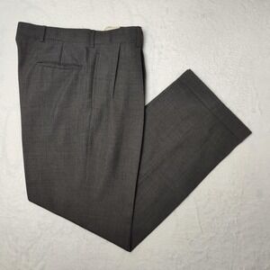 Corbin Dress Pants Mens 36x32 Gray Pleated Cuffed Trousers Office Classic Suit